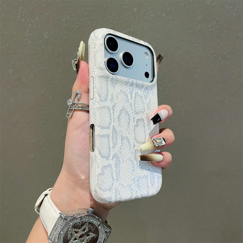Iphone Snake Pattern Leather Case