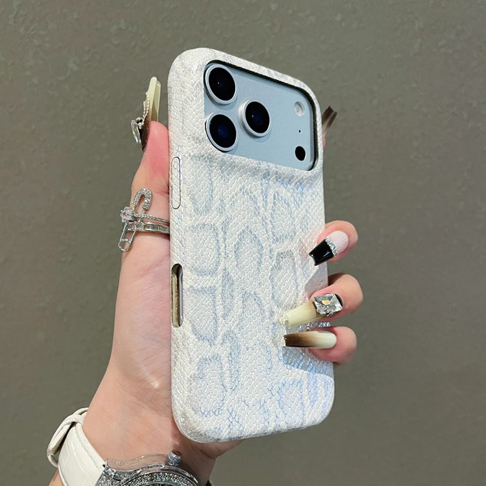 Iphone Snake Pattern Leather Case