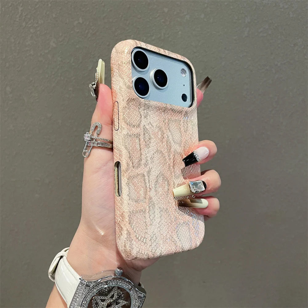 Iphone Snake Pattern Leather Case
