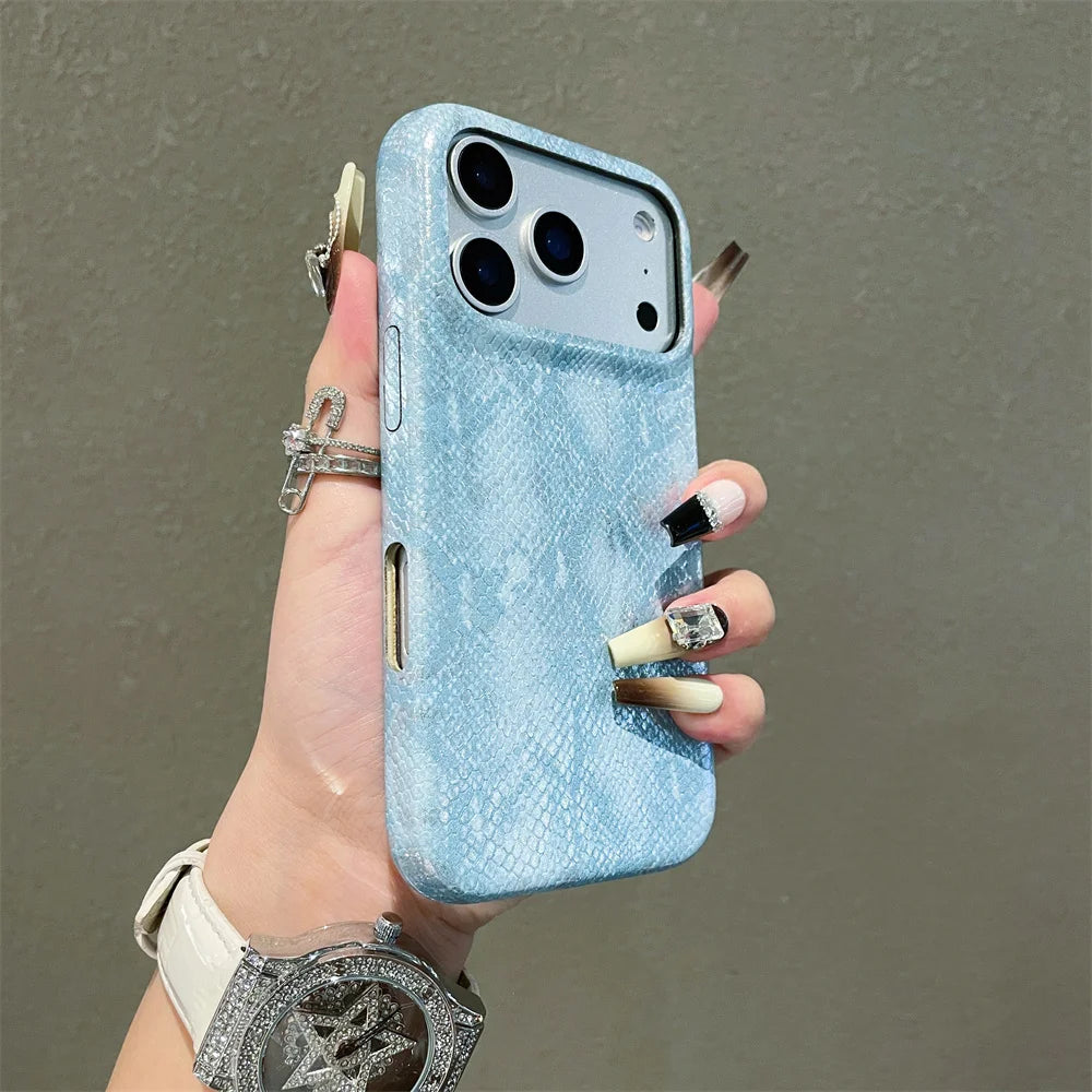 Iphone Snake Pattern Leather Case