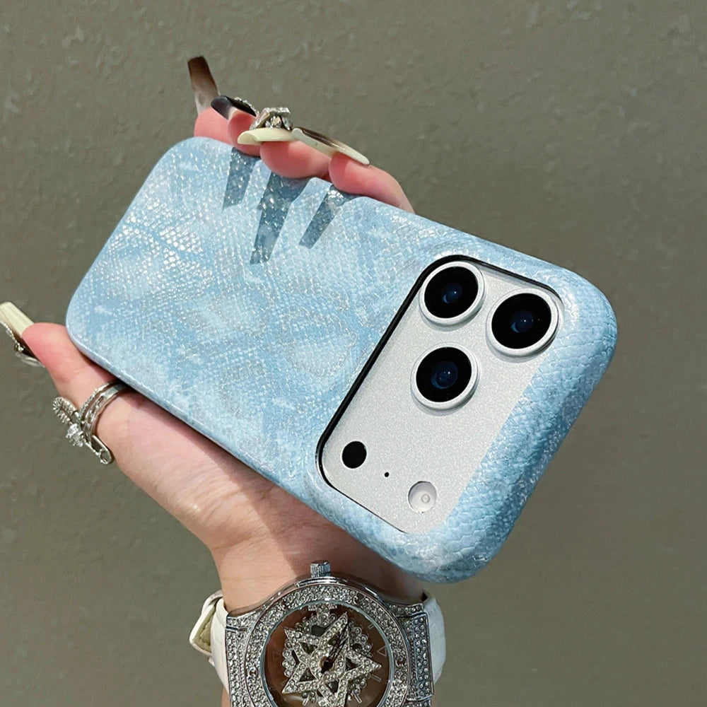 Iphone Snake Pattern Leather Case