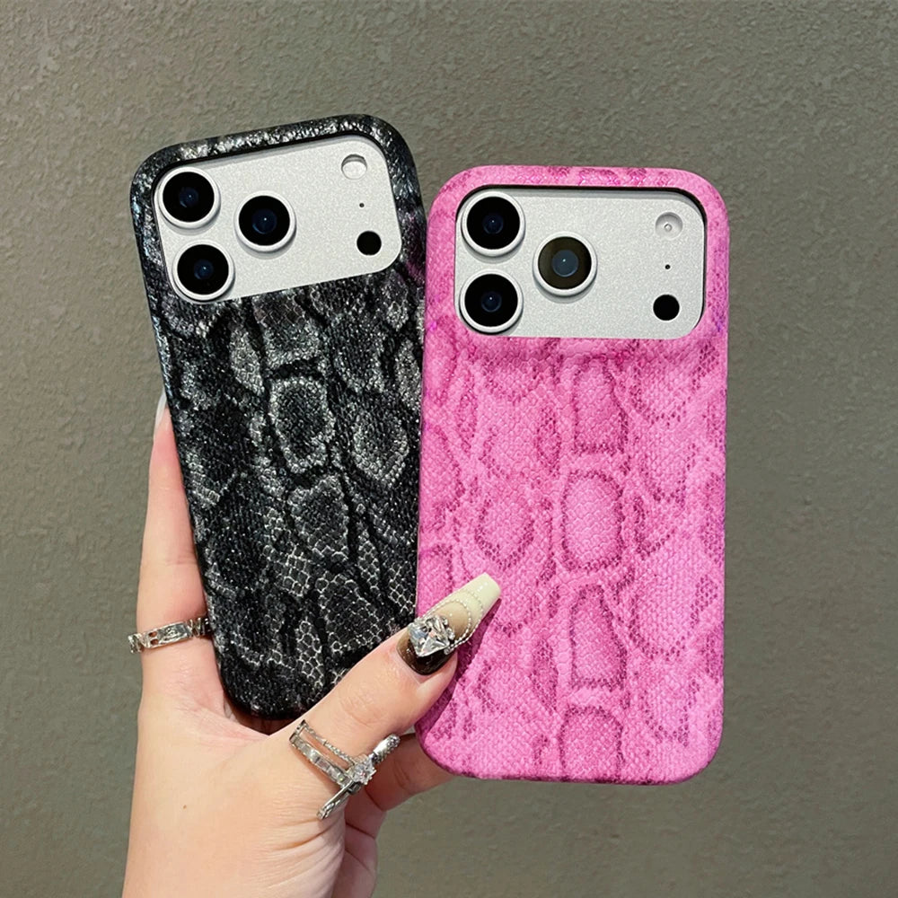 Iphone Snake Pattern Leather Case